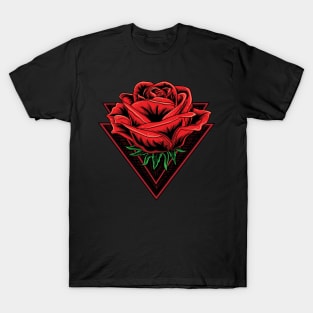 Retro Red Rose T-Shirt